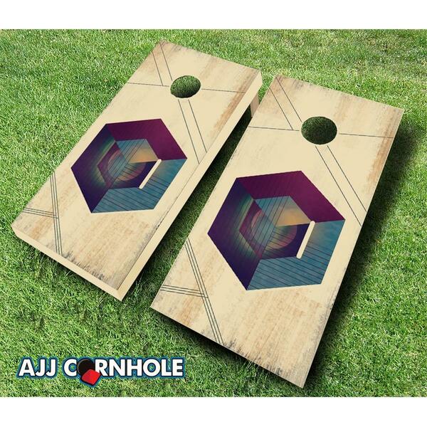 Mkf Collection By Mia K. Farrow Incog Ebony Stained Theme Cornhole Set - 8 x 24 x 48 in. 109-Incog